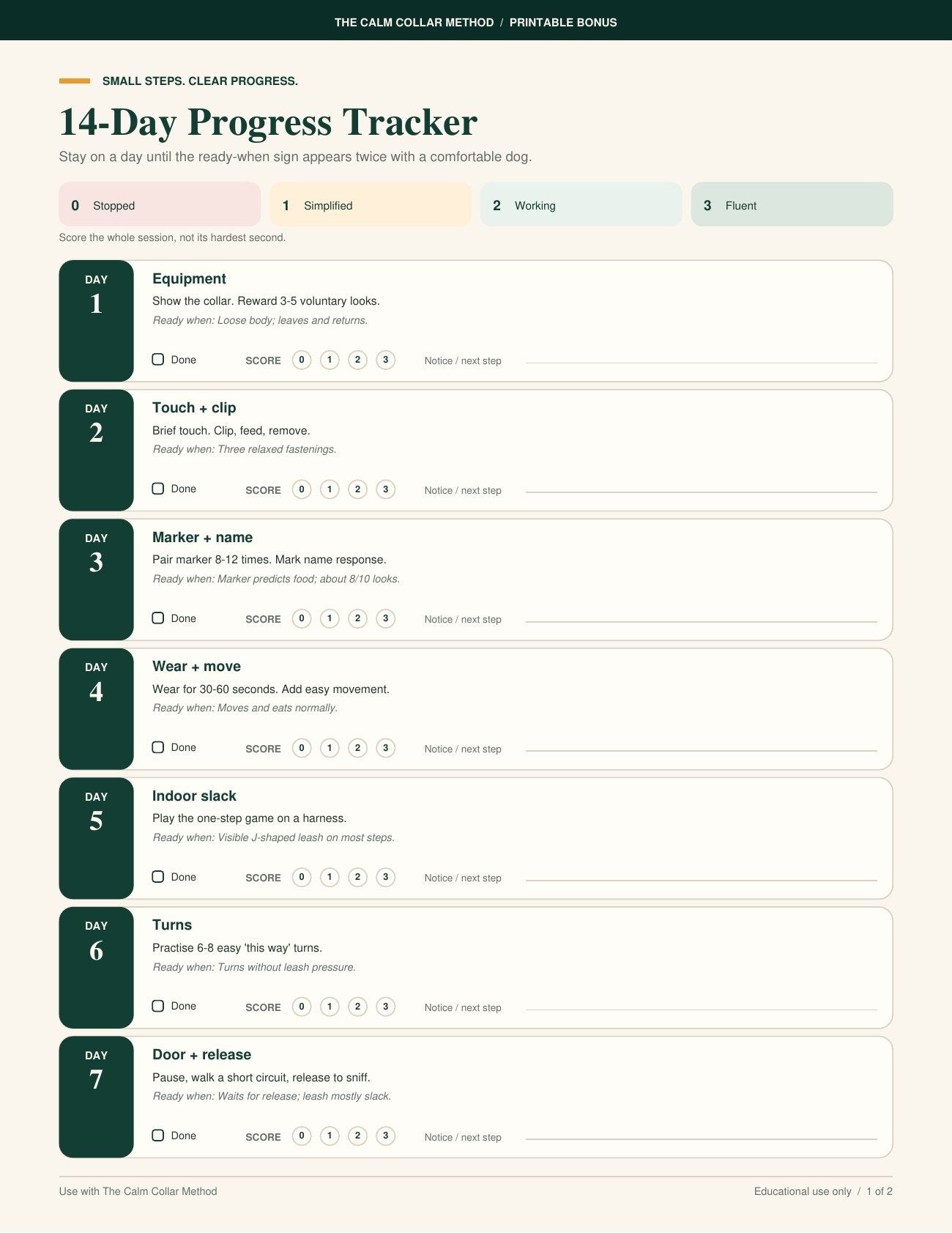 Actual Progress Tracker included in the bundle